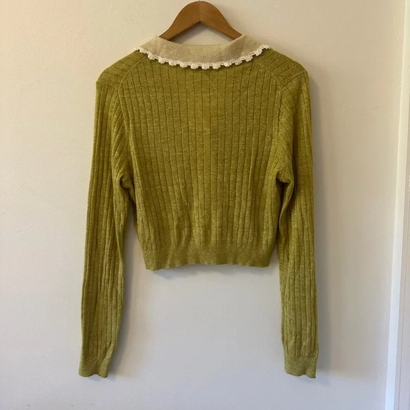 Cassi Namoda X J.Crew Limited Edition Collared Ribbed Sweater | Size Large - Picture 3 of 8